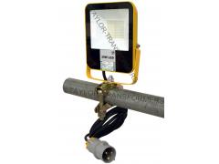 30W 110v LED FLOOD LIGHT ON SINGLE SCAFFOLD BRACKET